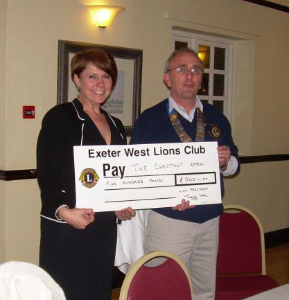 Presentation of cheque to The Chestnut Appeal